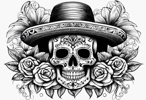 mexican skull tattoo idea