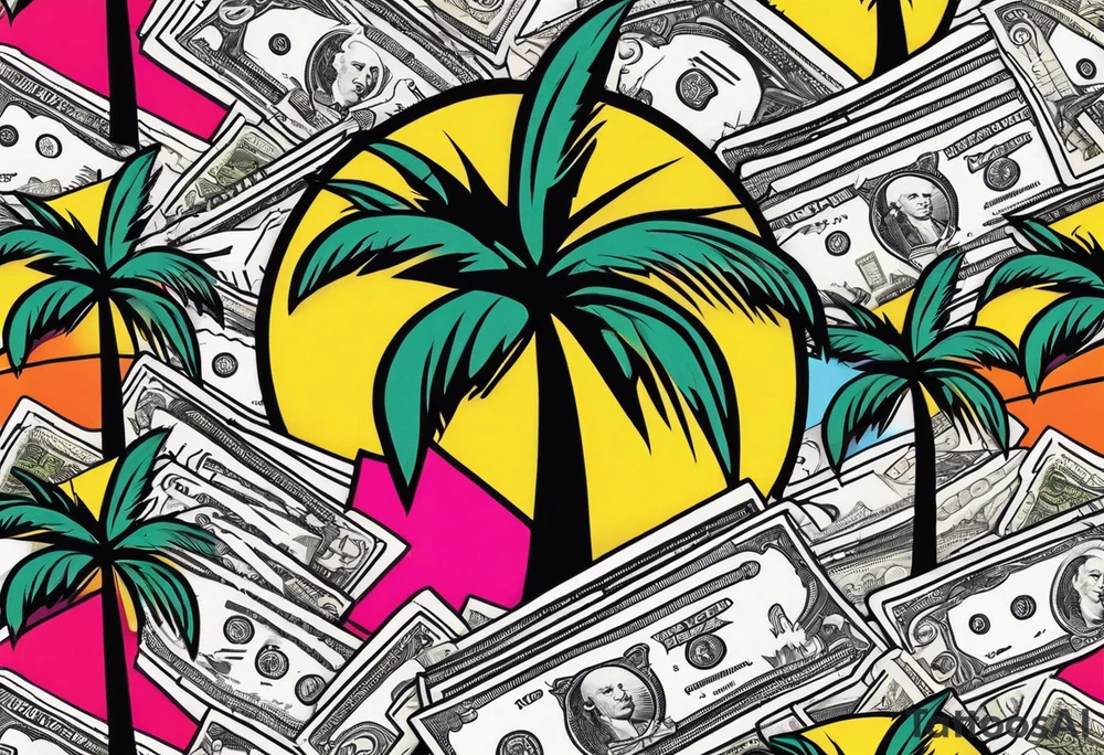 Palm trees, money tattoo idea
