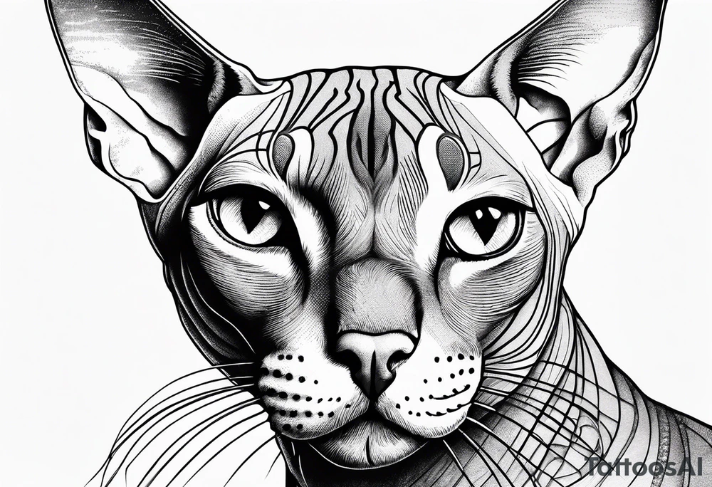 sphynx cat tattoo idea