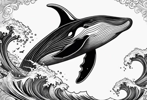 Hawaiian breaching whale tattoo idea