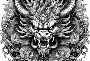firedragon mask tattoo idea