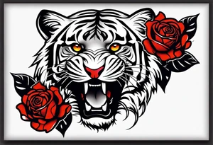 safari tiger forearm and rose hand tattoo tattoo idea