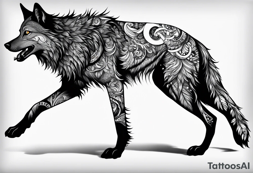 Limbo wolf for a male tattoo tattoo idea