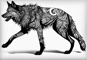 Limbo wolf for a male tattoo tattoo idea