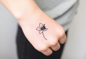 Trillium with a bumble bee hovering near it tattoo idea