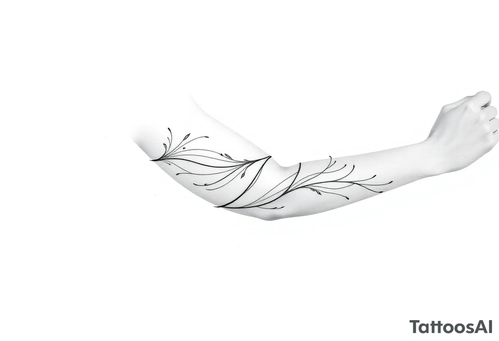 Лилии и размытые линии tattoo idea