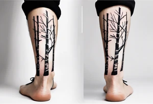 birch trees, wrapped around man's ankle tattoo idea