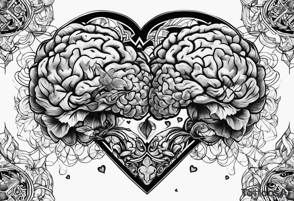 brain, heart, Battle tattoo idea