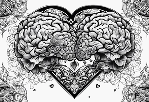 brain, heart, Battle tattoo idea