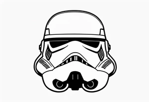 Line work storm trooper helmet facing left tattoo idea