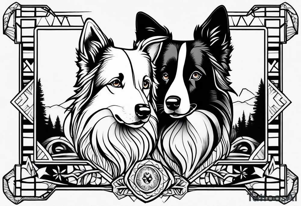 Border collie ears tattoo idea