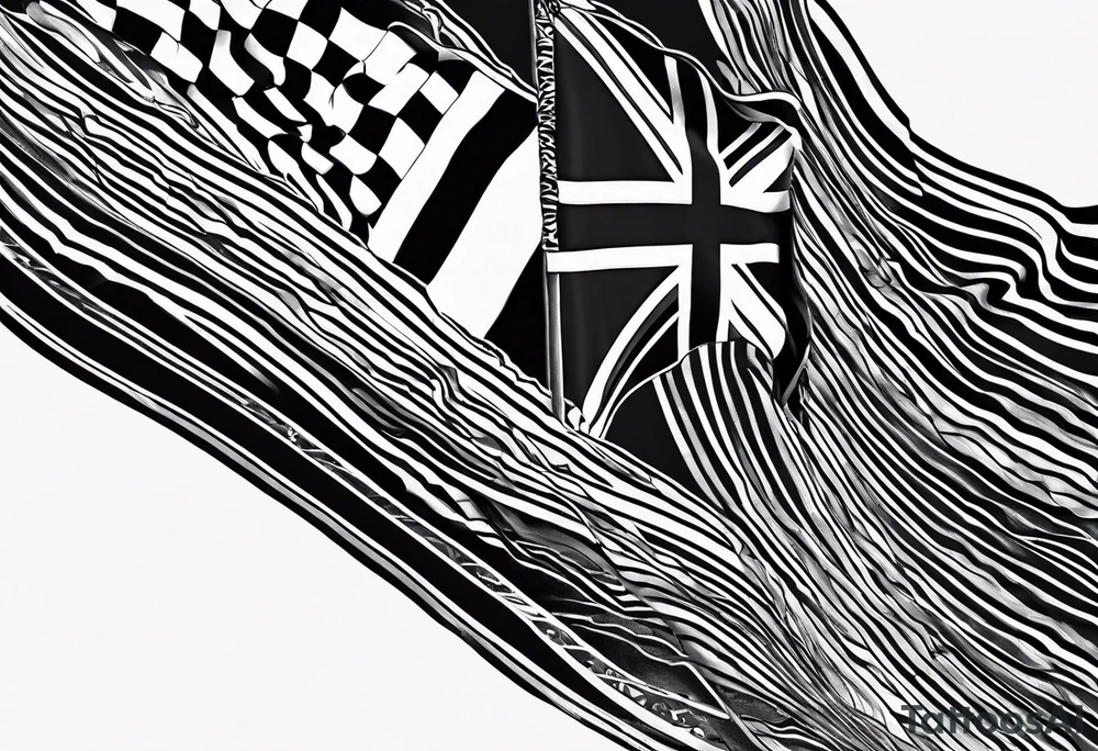 English flag skinner name tattoo idea