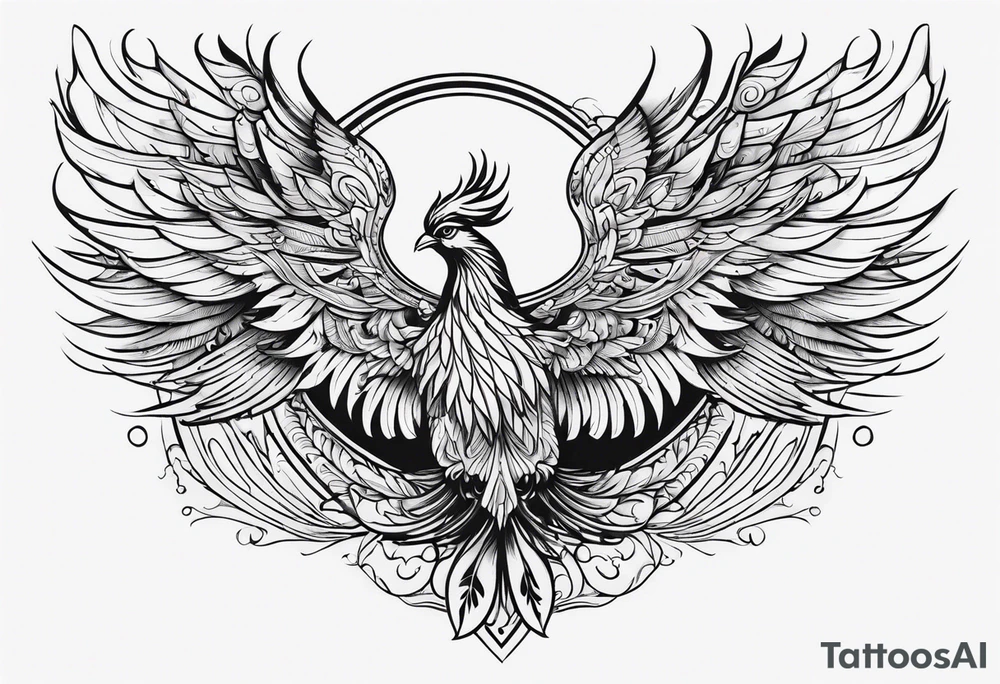 Phoenix for men arm with lot of details tattoo idea