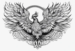 Phoenix for men arm with lot of details tattoo idea