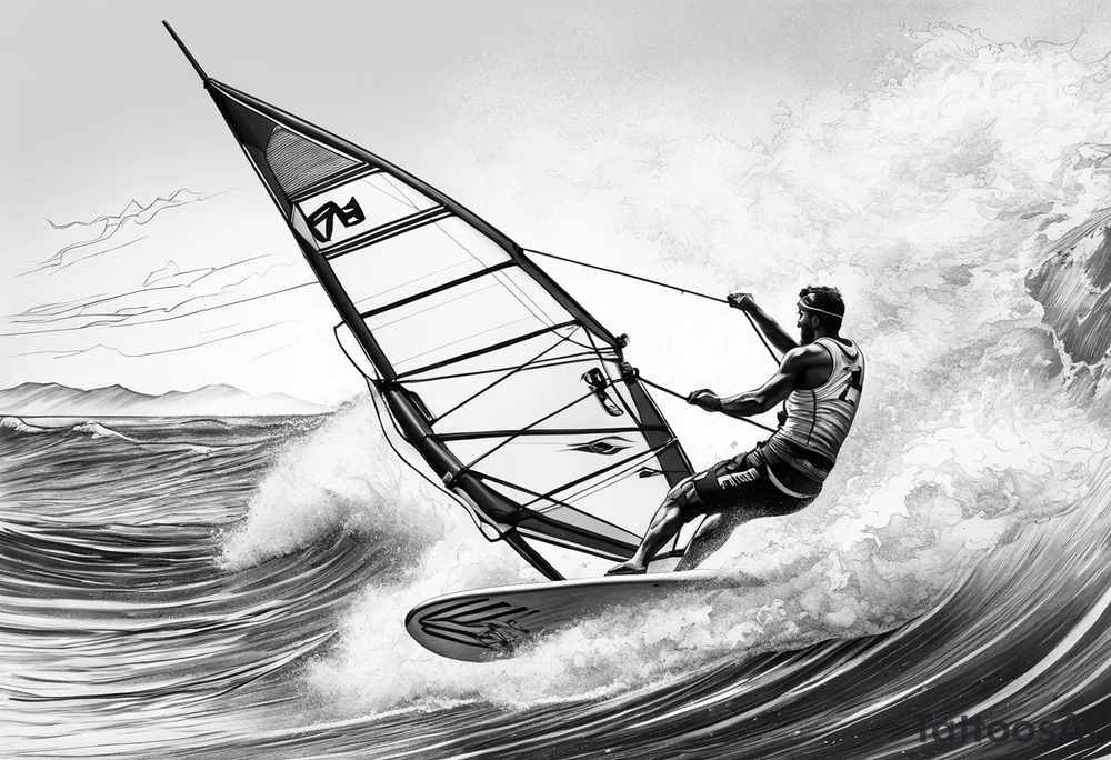 Windsurfer im Meer tattoo idea