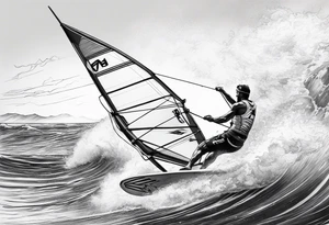 Windsurfer im Meer tattoo idea