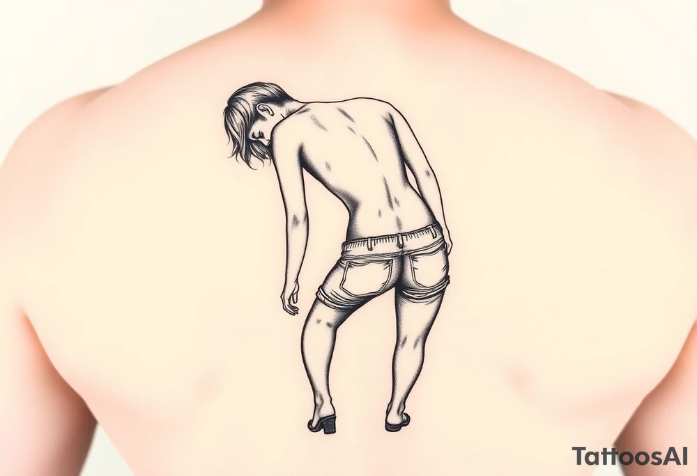 Pantsless woman bending over tattoo idea tattoo idea