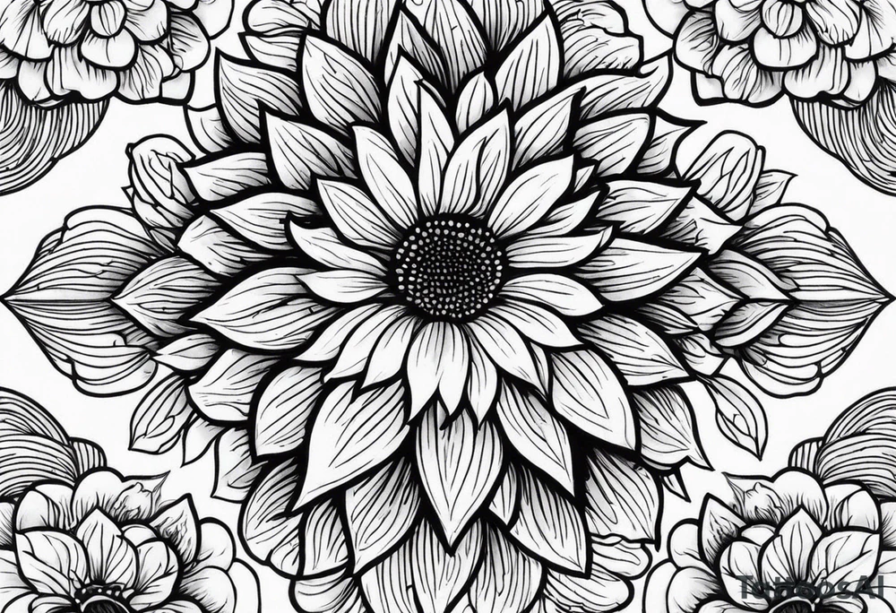 a sunflower tattoo idea