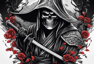 Katana and grim reaper tattoo idea