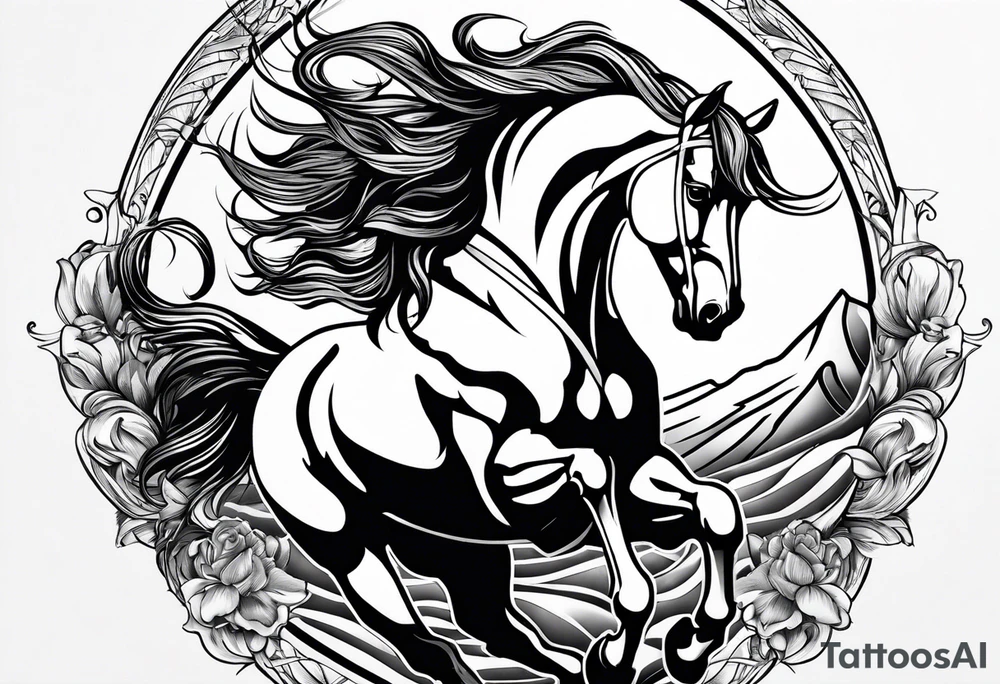 Pferd kopf spirituell tattoo idea