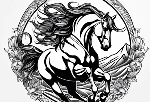 Pferd kopf spirituell tattoo idea