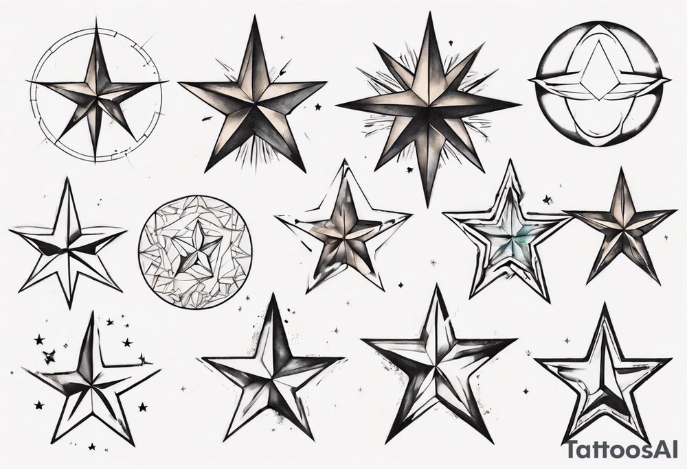 Collection of stars for next to someone's ear tattoo idea