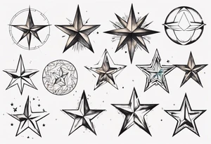 Collection of stars for next to someone's ear tattoo idea