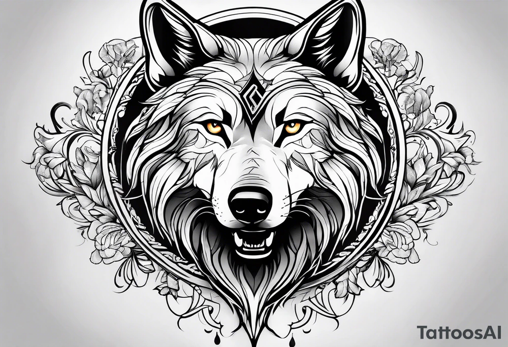 Magic wolf tattoo. tattoo idea