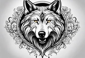 Magic wolf tattoo. tattoo idea