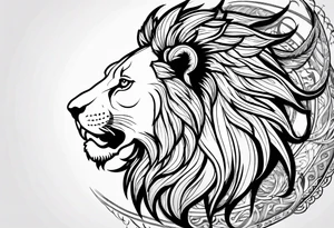Lion with burned wings an ouroboros sign tattoo idea