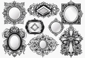 Variety of mirrors frames flash sheet tattoo idea