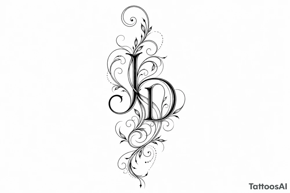 j and d abstract tattoo idea
