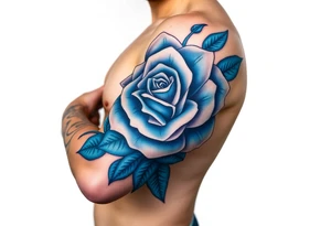money rose in blue tattoo idea