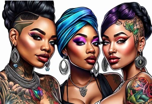 black lesbians and music tattoo idea