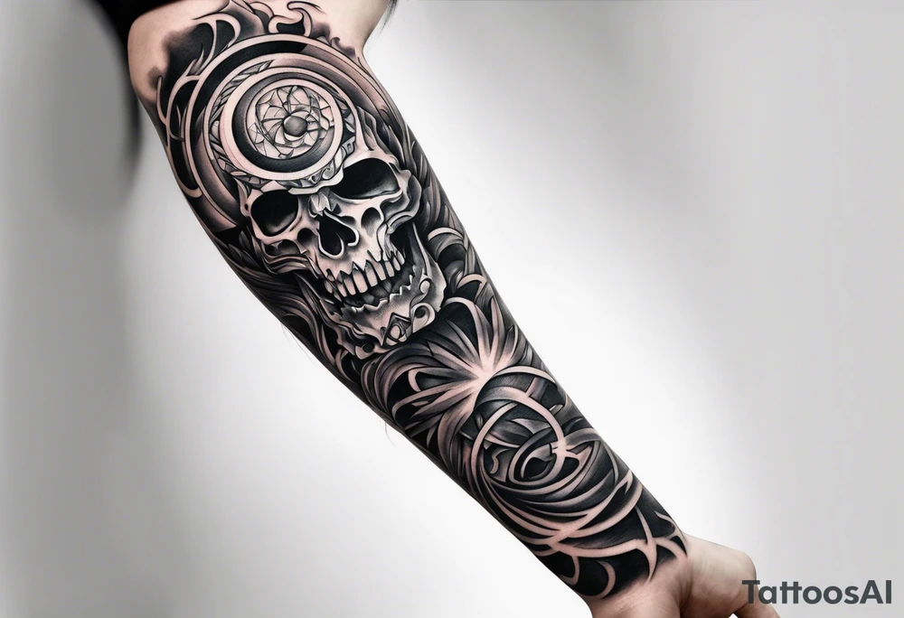 extreme detangled pain arm tattoo idea