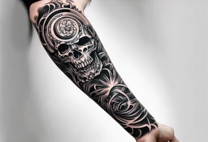extreme detangled pain arm tattoo idea