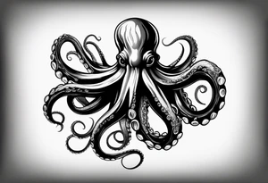 Photo Realism Octopus sketch tattoo idea