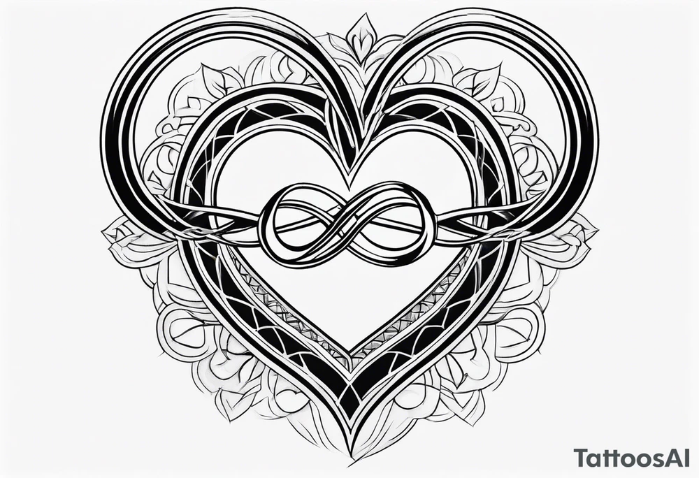 Infinity symbol, unconditional love symbol and heart as one image tattoo idea
