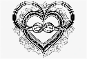 Infinity symbol, unconditional love symbol and heart as one image tattoo idea