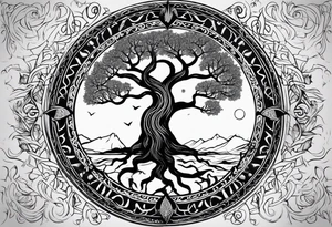 Yggdrasil and Vegvisir tattoo idea