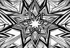 abstract line shaped star tattoo idea