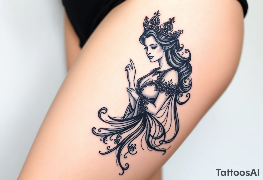 Black queen tattoo idea