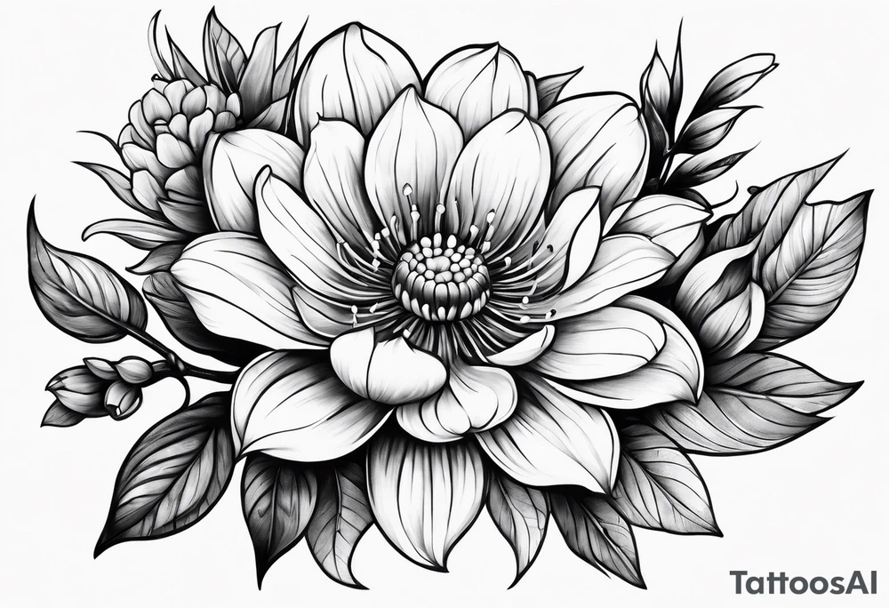 Dog wood flower tattoo idea