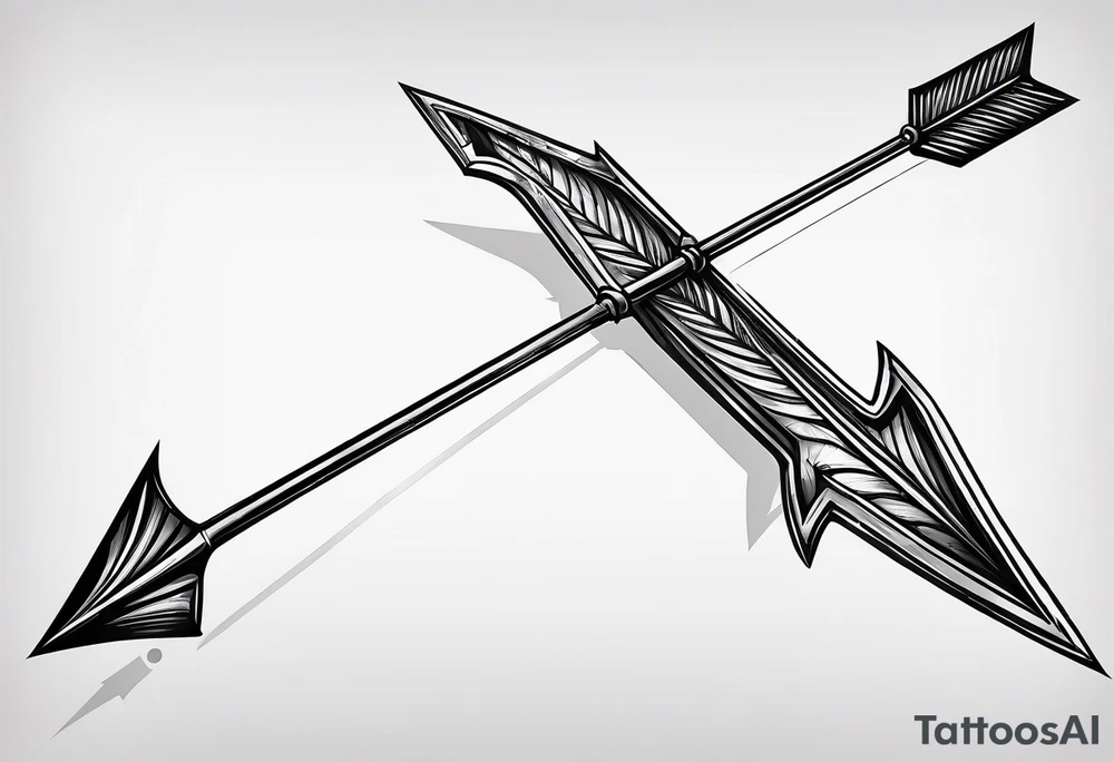 an arrow with only one drip of blood on the tip of it simple line art tattoo idea