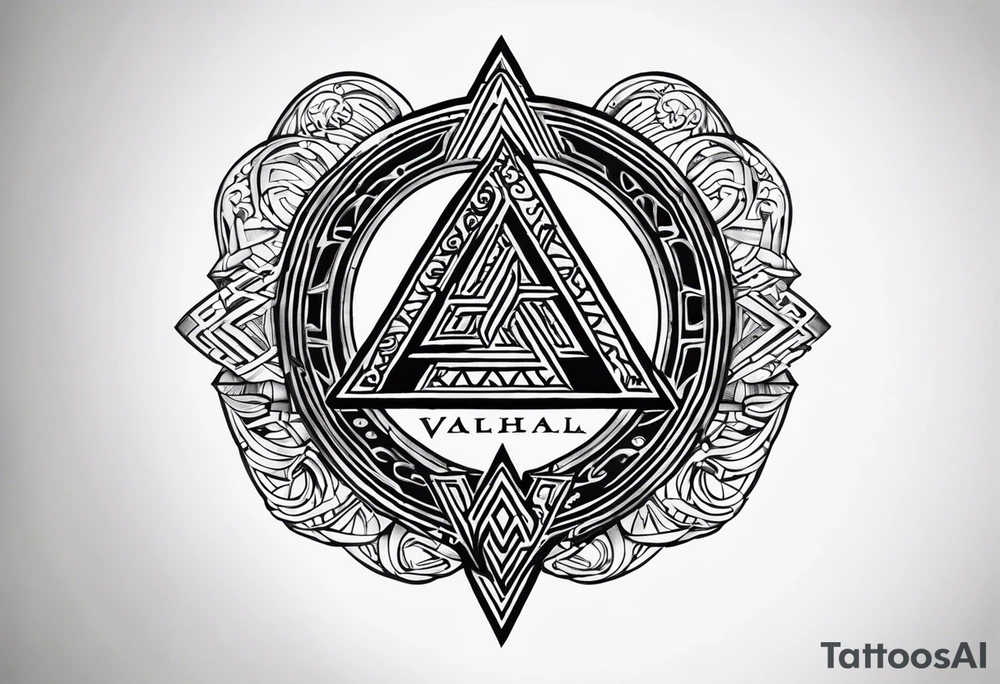 Valhalla shield valknut sword tattoo idea