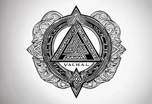 Valhalla shield valknut sword tattoo idea