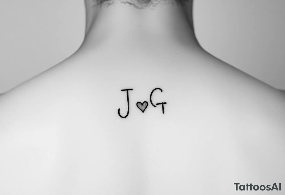 intials JG with a small heart tattoo idea
