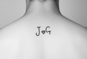 intials JG with a small heart tattoo idea