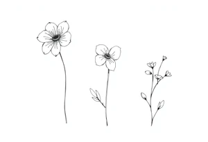 two july birth flowers, one november birth flower and a december birth flower tattoo idea