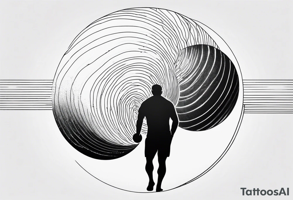 Sisyphus minimal line and dot tattoo design tattoo idea